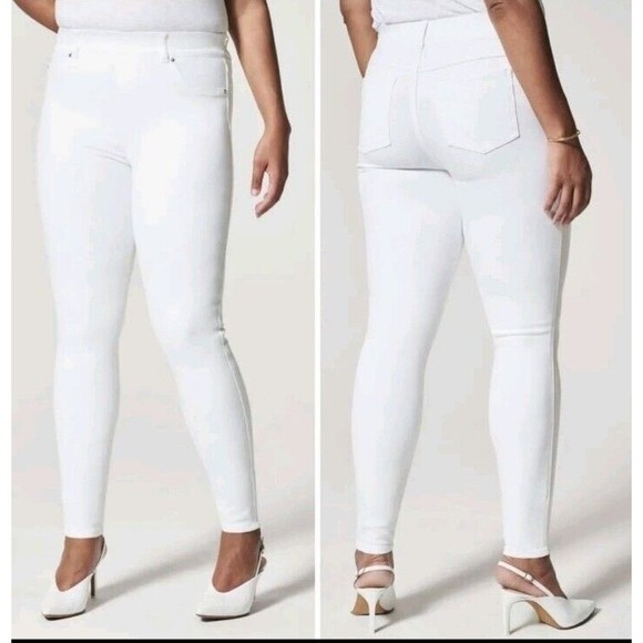 Spanx Pants - Spanx Skinny Pull on White Denim Legging Jeans Jeggings Size M slimming Panel
